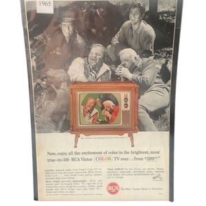 Vintage 1965 RCA Victor Color Television TV Bonanza Ad Advertisement